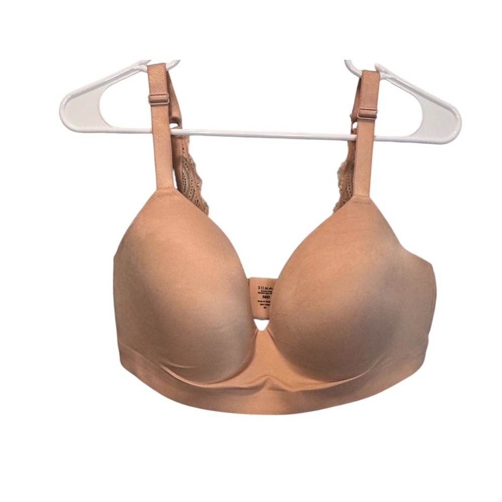Soma Womens Tan Enbliss Luxe Wireless Lace J Hook Bra 38D